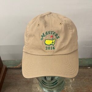 Tan Golf Masters 2016 Golf Hat Adjustable Back 100% Cotton